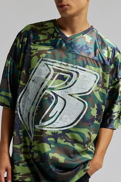 Urban Outfitters Ruff Ryders Mesh Football Jersey Tee In Camo, Men's At  In Camo