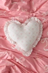 Urban Outfitters Ruffle Heart Cotton Throw Pillow In Rose At