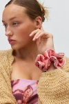 Urban Outfitters Ruffle Velvet Scrunchie In Peach, Women's At