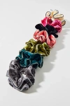 Urban Outfitters Ruffle Velvet Scrunchie In Silver, Women's At