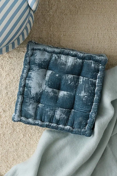 Urban Outfitters Ruthie Velvet Floor Pillow In Cameo Blue At