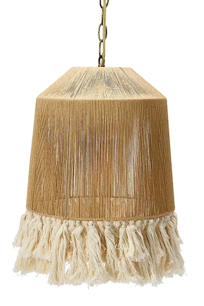 Urban Outfitters Rya Fringe Pendant Light In Natural