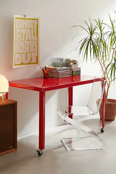 Urban Outfitters Ryan Rolling Metal Desk In Red At