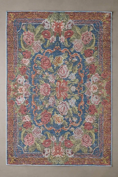 Urban Outfitters Sabina Floral Rug In Blue At  In Multi