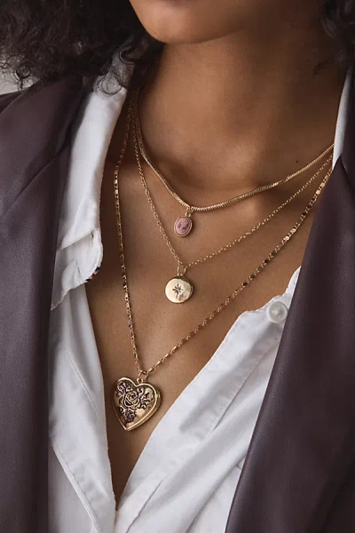 Urban Outfitters Sabrina Pendant Layered Necklace In Gold Locket, Women's At
