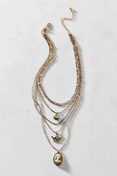 Urban Outfitters Sabrina Pendant Layered Necklace In Gold, Women's At