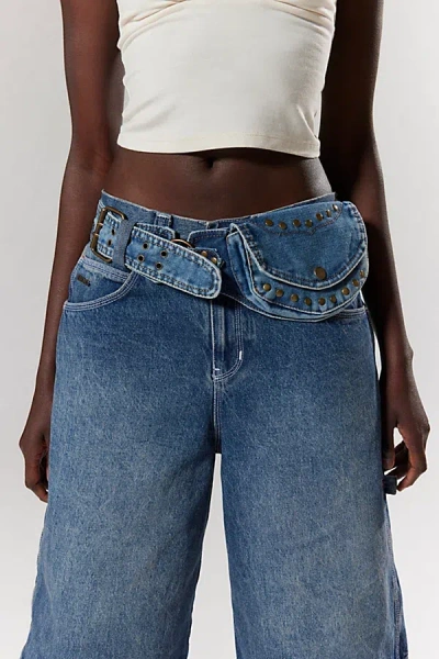 Urban Outfitters Sadie Denim Pocket Belt In Tinted Denim, Women's At