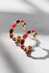 Urban Outfitters Samia Stone Hoop Earring In Gold/red, Women's At  In Multi