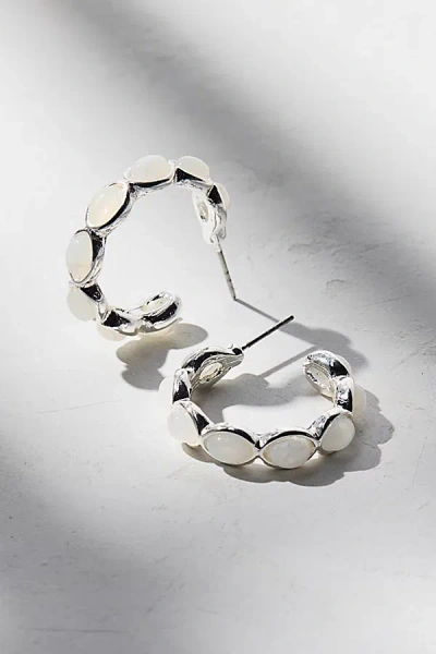 Urban Outfitters Samia Stone Hoop Earring In Silver/clear, Women's At  In Multi