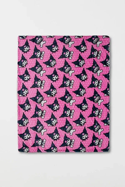 Urban Outfitters Sanrio & Friends Silk-touch Fleece Throw Blanket In Kuromi At