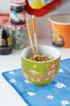 Urban Outfitters Sanrio Hello Kitty Ceramic Noodle Bowl & Chopstick Set In Mushroom Crew At  In Green