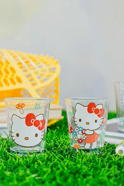 Urban Outfitters Sanrio Hello Kitty Mushrooms 2oz Shot Glass Set In Red At  In Transparent