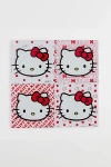 Urban Outfitters Sanrio Hello Kitty Red Bow Glass Coaster Set In Red At
