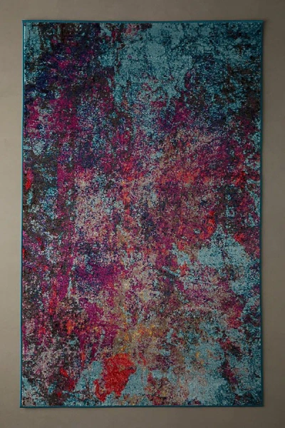 Urban Outfitters Santos Colorful Abstract Tufted Rug In Blush At  In Blue