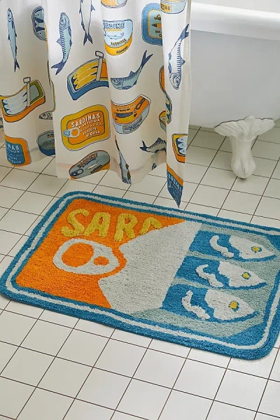 Urban Outfitters Sardine Bath Mat In Blue At