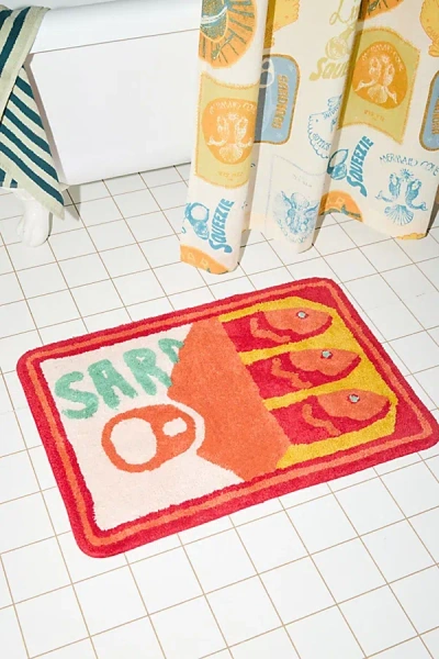 Urban Outfitters Sardine Bath Mat In Red At