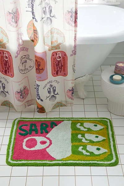Urban Outfitters Sardine Tin Plush Tufted Bath Mat In Green At