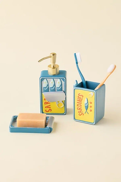 Urban Outfitters Sardine Tin Resin Soap Dispenser In Sardine Tin At  In Blue