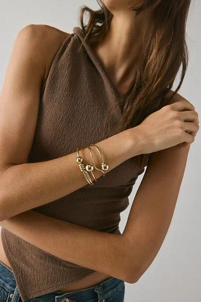 Urban Outfitters Sasha Metal Cuff Bracelet Set In Gold, Women's At  In Metallic