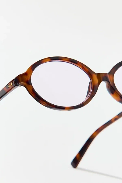 Urban Outfitters Sasha Oval Sunglasses In Rose, Women's At  In Brown