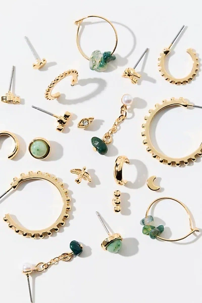 Urban Outfitters Sassafras Stone Multi Earring Set In Gold, Women's At