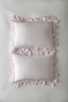 Urban Outfitters Sateen Ruffle Sham Set In Pink At  In White