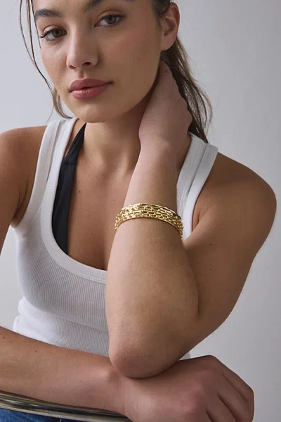 Urban Outfitters Saturn Return Gold Metal Bangle Bracelet Set In Gold, Women's At