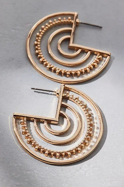 Urban Outfitters Saturn Statement Metal Hoop Earrings In Gold, Women's At  In Red