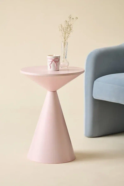 Urban Outfitters Saylor Round Metal Hourglass Side Table In Pink At