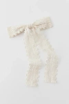 Urban Outfitters Scalloped Edge Floral Hair Bow Barrette In Cream, Women's At