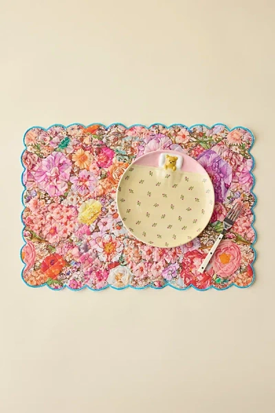 Urban Outfitters Scalloped Printed Quilted Placemat In Floral At  In Multi