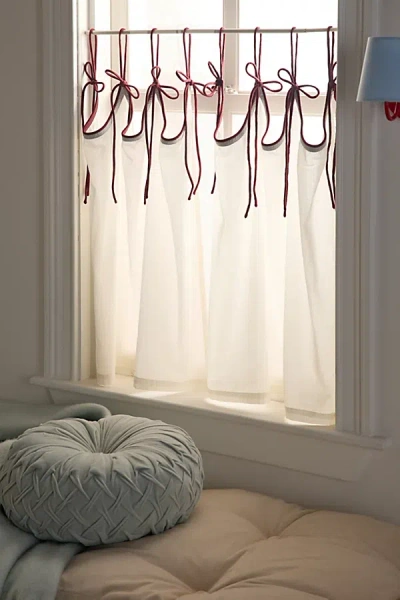 Urban Outfitters Scalloped Tie-top Café Curtain Set In White With Cardovan At  In Multi