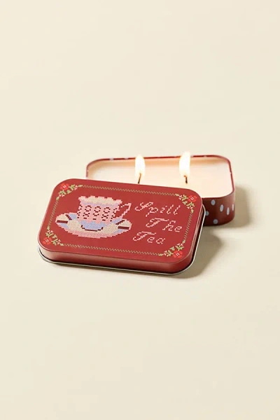 Urban Outfitters Scentiments Uo Exclusive 2.5 oz Tin Scented Candle In Spill The Tea At  In Red