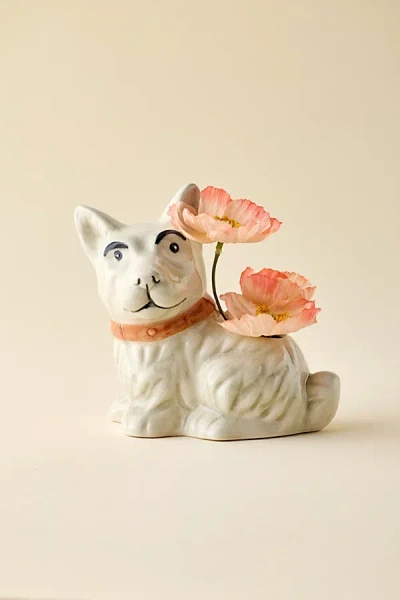 Urban Outfitters Scottie Dog Shape Ceramic Vase In White At