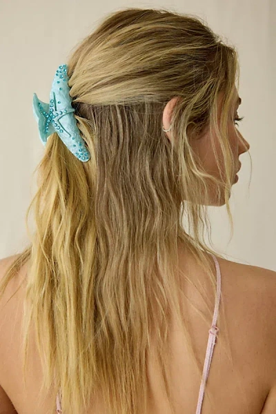 Urban Outfitters Sea-ing Stars Rhinestone Claw Clip In Teal, Women's At  In Blue