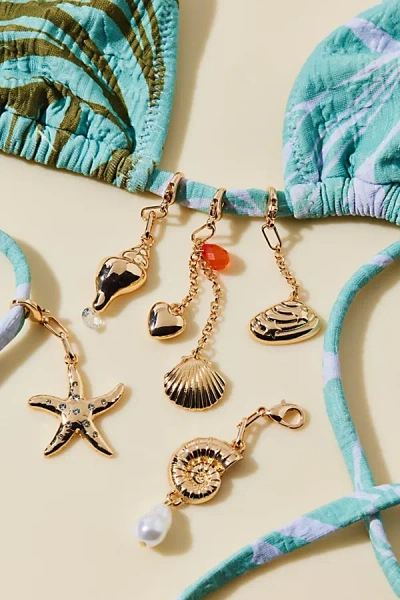 Urban Outfitters Seashell Love Bikini Charms Set Top In Gold, Women's At  In Blue