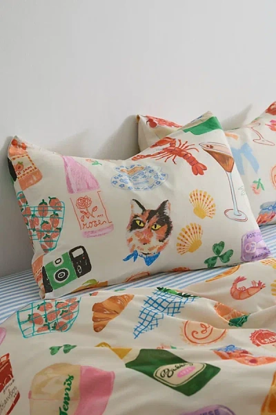 Urban Outfitters Seaside Weekend Patterned Sham Set At