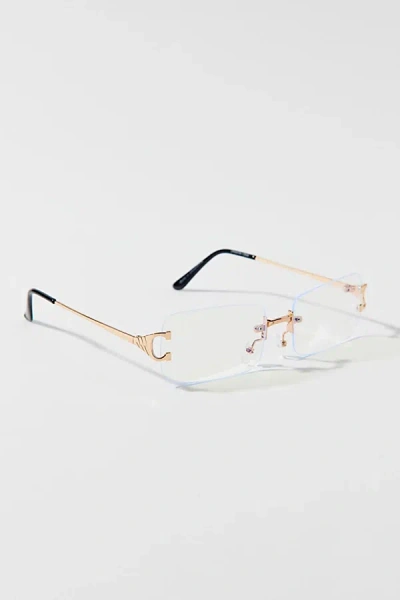 Urban Outfitters Sebastian Rimless Blue Light Glasses In Clear, Men's At  In Neutral
