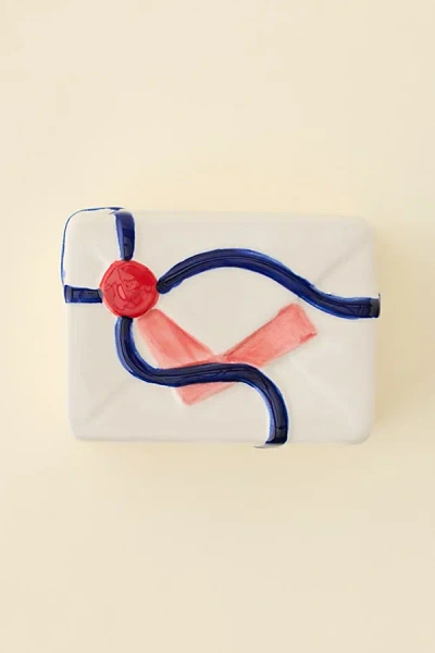 Urban Outfitters Secret Letter Ceramic Trinket Box In White At