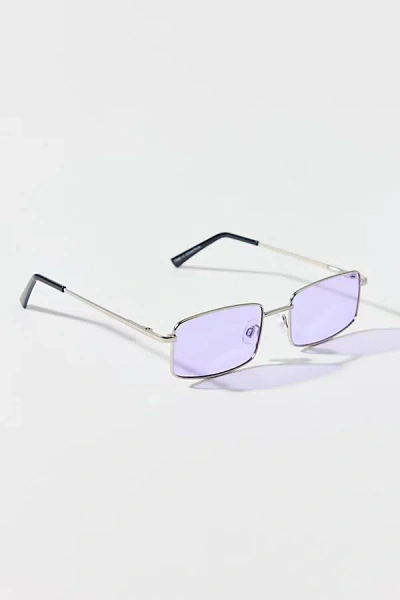 Urban Outfitters Selene Metal Rectangle Sunglasses In Lavender, Women's At