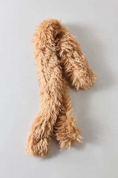 Urban Outfitters Shaggy Faux Fur Scarf In Neutral, Women's At