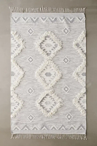 Urban Outfitters Shayla Woven + Tufted Rug In Light Grey At  In Multi