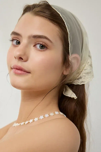 Urban Outfitters Sheer Floral Lace Headscarf In Ivory, Women's At  In White