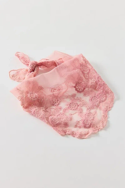 Urban Outfitters Sheer Floral Lace Headscarf In Pink, Women's At