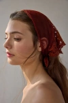 Urban Outfitters Sheer Floral Lace Headscarf In Red Earth, Women's At  In Brown