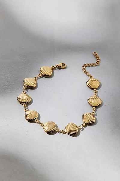 Urban Outfitters Shell Charm Bracelet In Gold, Women's At