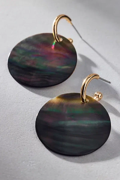 Urban Outfitters Shell Charm Hoop Earrings In Gold, Women's At