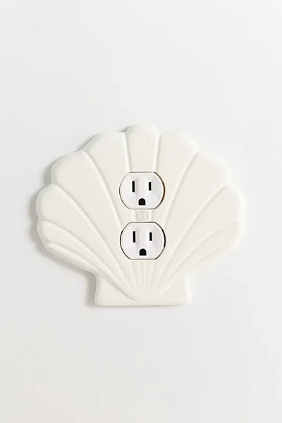 Urban Outfitters Shell Shaped Resin Switch Plate In Ivory At  In White