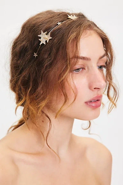 Urban Outfitters Shimmer Star Headband In Gold, Women's At