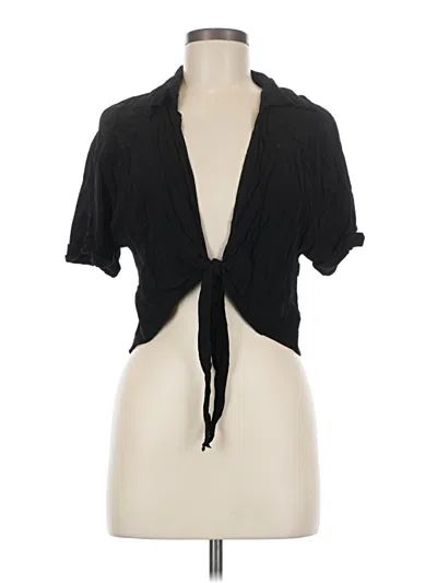 Pre-owned Urban Outfitters Short Sleeve Blouse In Black